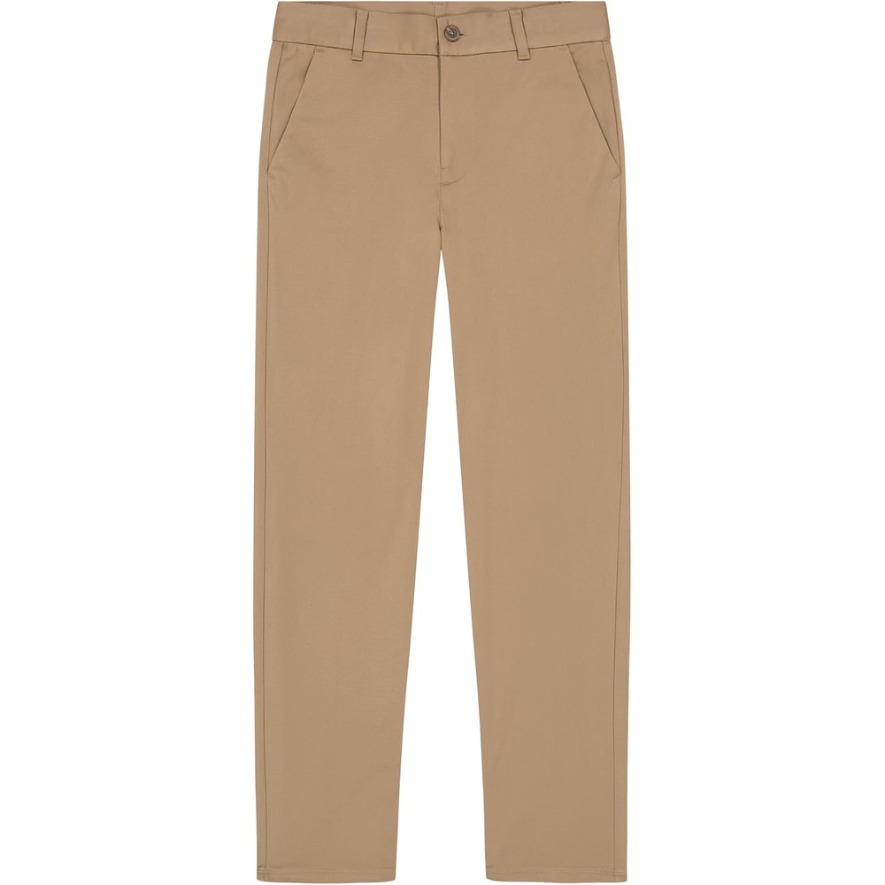 image:imageNautica Boys School Uniform Twill Chino Pants Flat Front Comfortable Waistband with Zip Closure amp StretchBurnished Khaki