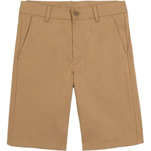 Nautica Boys’ School Uniform Flat Front Twill Short(Burnished Khaki Stretch)