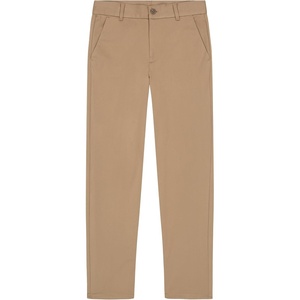 Nautica Boys’ School Uniform Twill Chino Pants, Flat Front, Comfortable Waistband with Zip Closure & Stretch(Burnished Khaki)