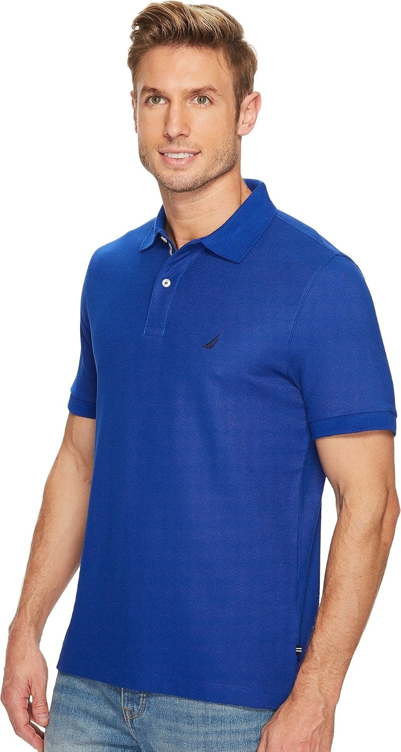 image:imageNautica Mens Classic Short Sleeve Striped Polo ShirtBright Cobalt