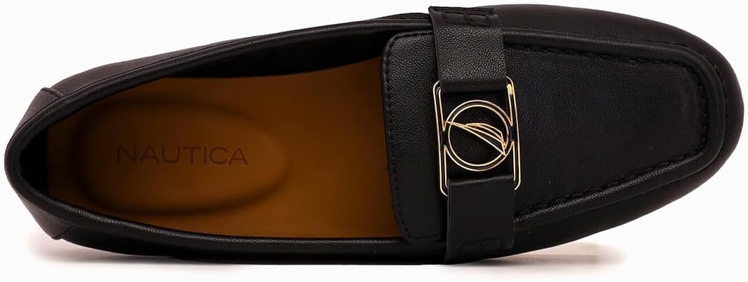image:imageNautica Woman Flat Loafers Designer Vegan Leather Penny Shoes Slip On Soft Durable and Flexible Luxury Resistant Feel Lightweight amp Comfortable Memory Foam Everyday MoccasinsBlacknelms