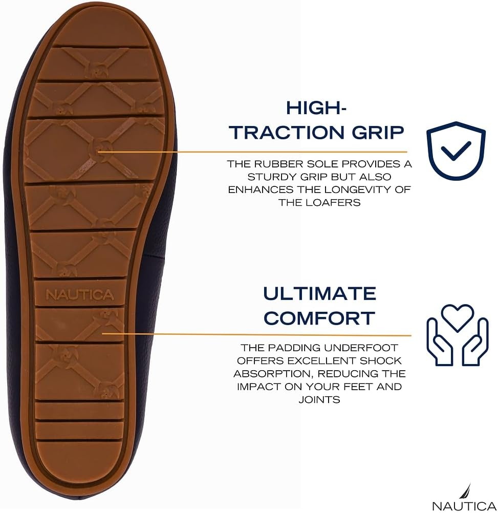 image:imageNautica Woman Flat Loafers Designer Vegan Leather Penny Shoes Slip On Soft Durable and Flexible Luxury Resistant Feel Lightweight amp Comfortable Memory Foam Everyday MoccasinsBlacknelms