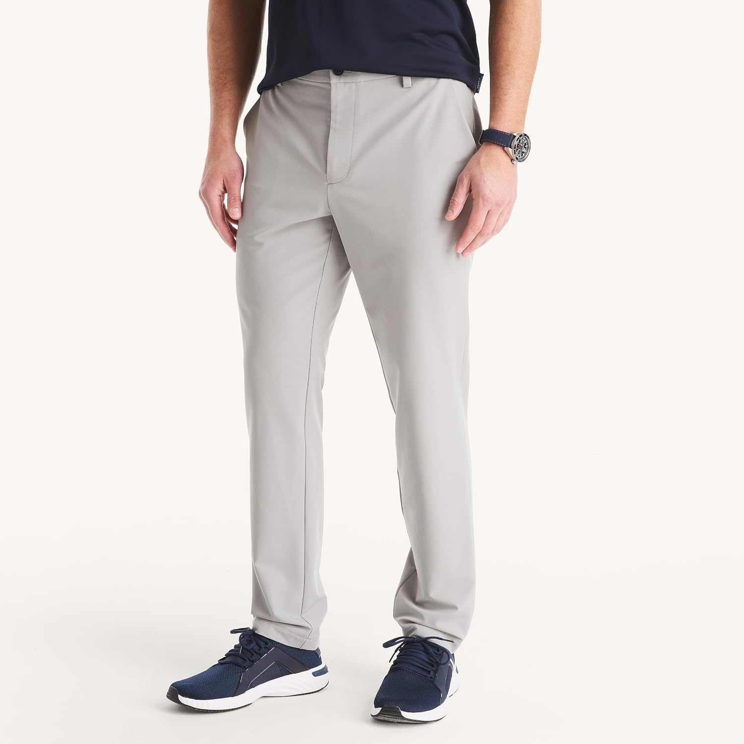 image:imageNautica Mens Flat Front Performance PantNeutral Grey