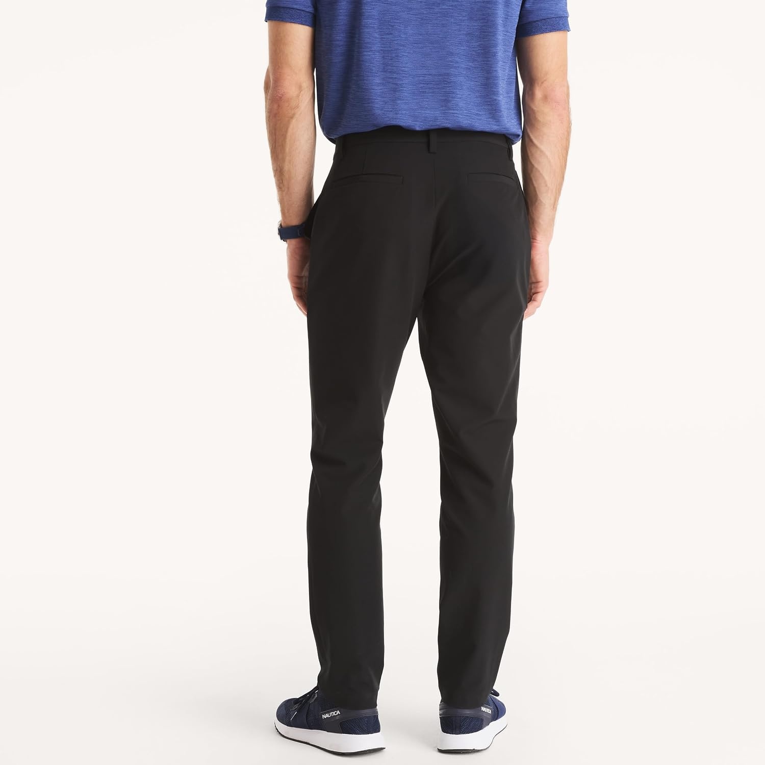 image:imageNautica Mens Flat Front Performance PantTrue Black