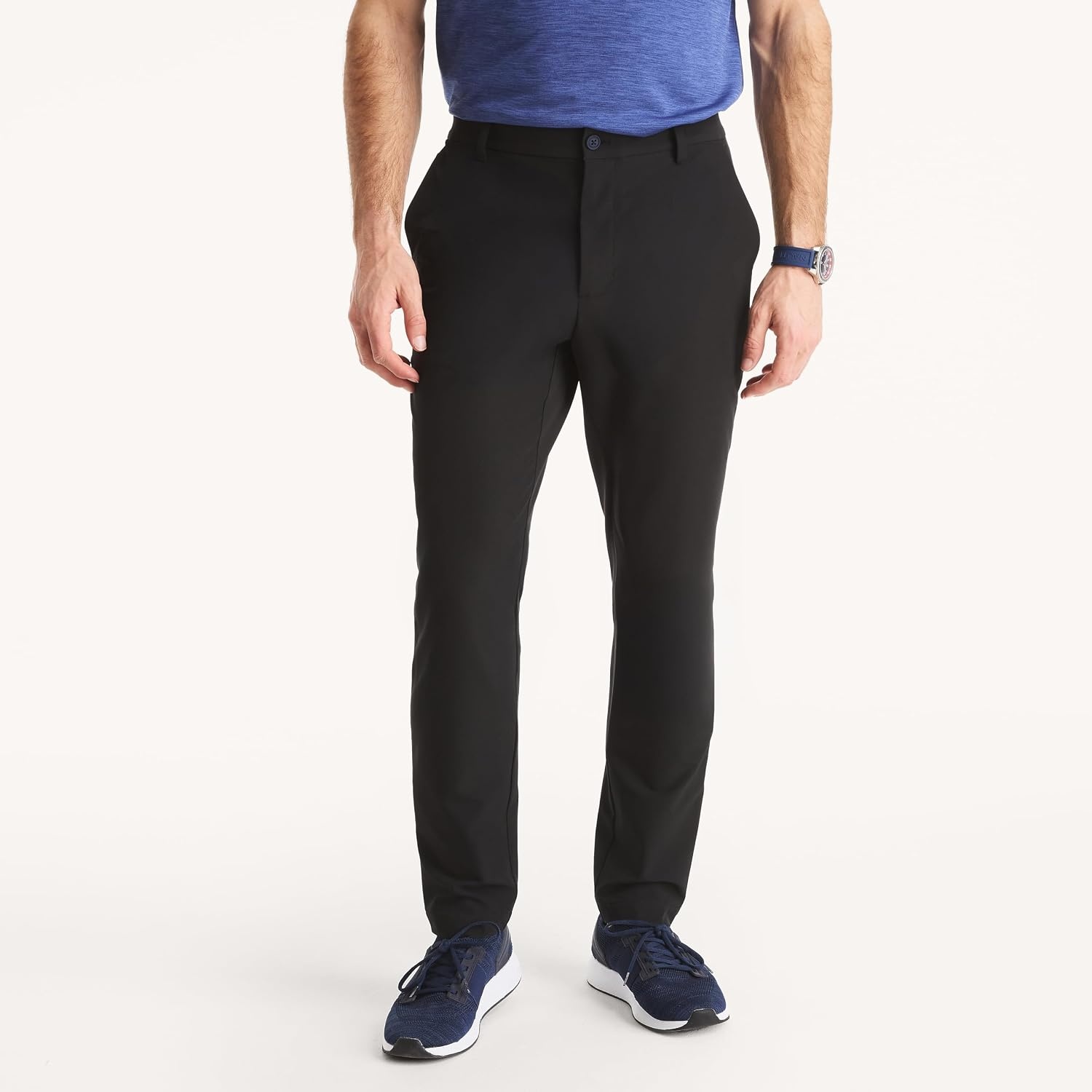image:imageNautica Mens Flat Front Performance PantTrue Black
