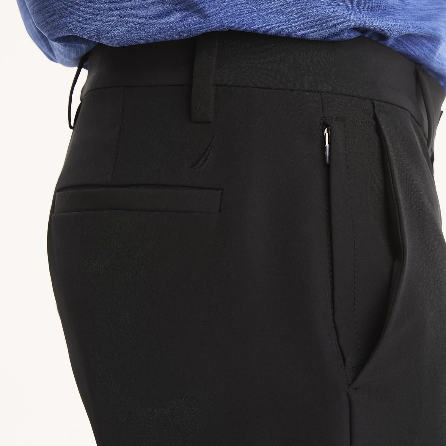 image:imageNautica Mens Flat Front Performance PantTrue Black