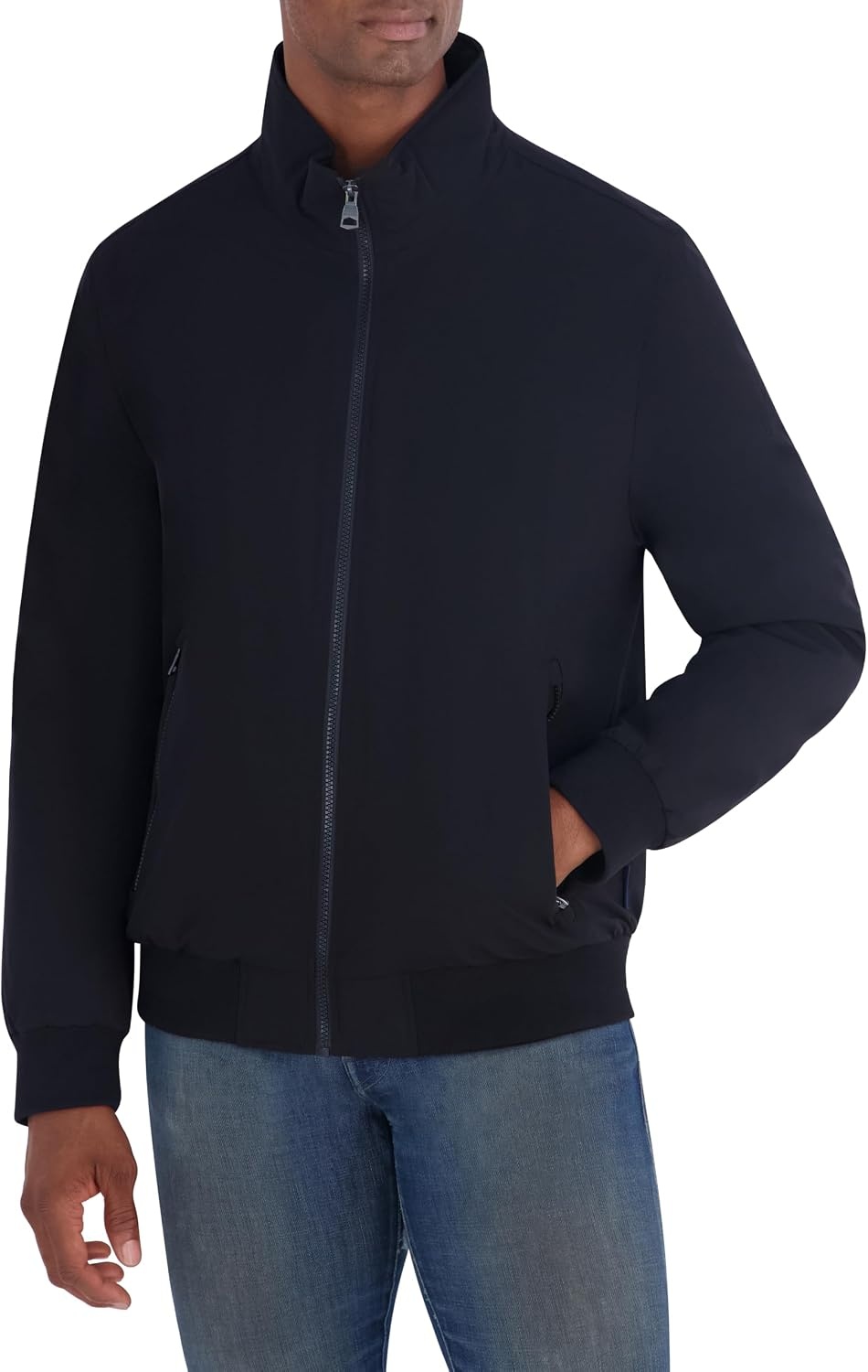 image:imageNautica Mens Fleece Lined Bomber Jacket Water Resistant Zip Front Casual CoatBlack