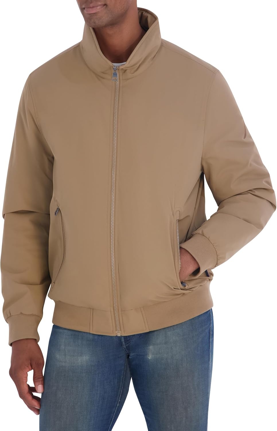 image:imageNautica Mens Fleece Lined Bomber Jacket Water Resistant Zip Front Casual CoatOtter