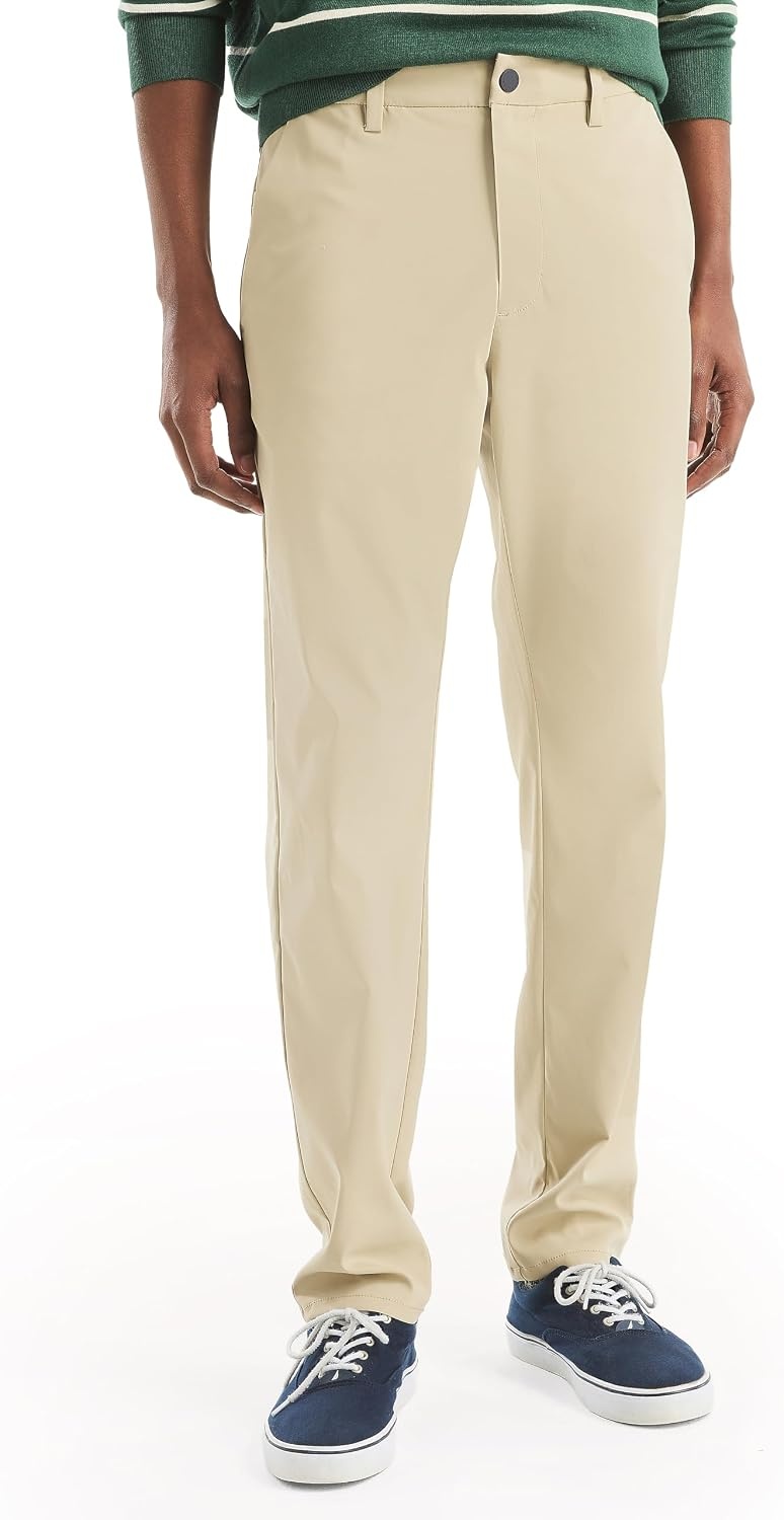 image:imageNautica Mens Tapered Fit Performance PantTwill Chino