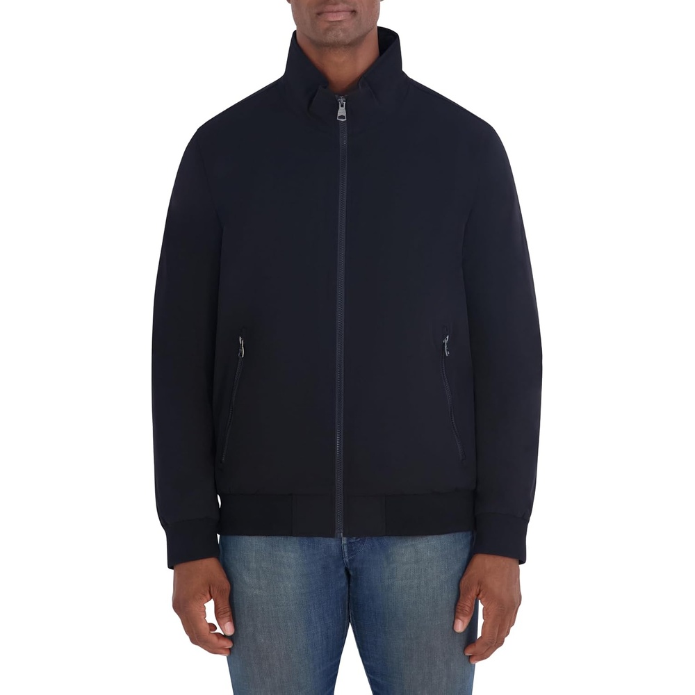 image:imageNautica Mens Fleece Lined Bomber Jacket Water Resistant Zip Front Casual CoatBlack