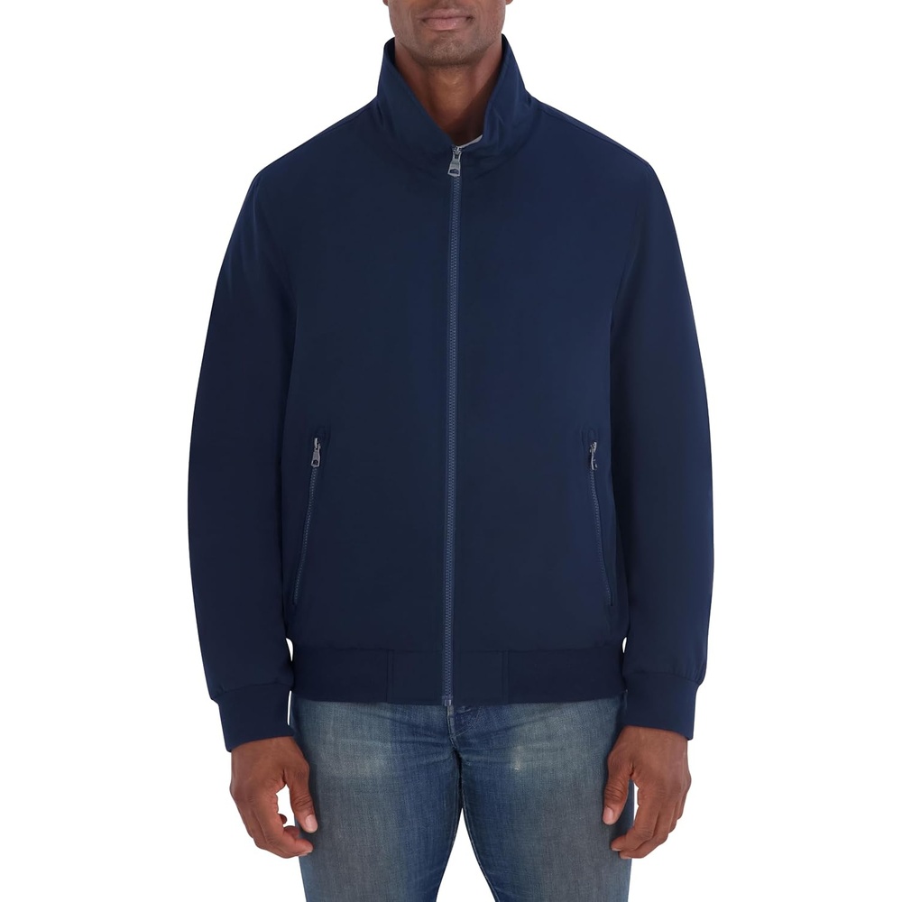 image:imageNautica Mens Fleece Lined Bomber Jacket Water Resistant Zip Front Casual CoatNavy