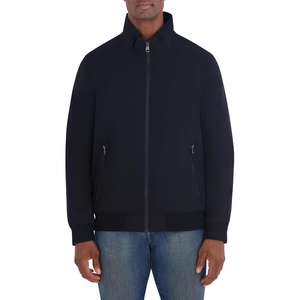 Nautica Men’s Fleece Lined Bomber Jacket – Water Resistant Zip Front Casual Coat(Black)