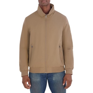 Nautica Men’s Fleece Lined Bomber Jacket – Water Resistant Zip Front Casual Coat(Otter)