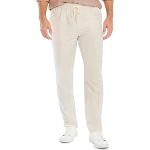 Nautica Men’s Nautica Classic Fit Linen Drawstring Pant(Wheat Flax)