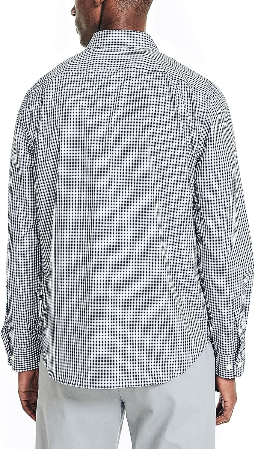 image:imageNautica Mens Long Sleeve Gingham Plaid Button Up ShirtNavy