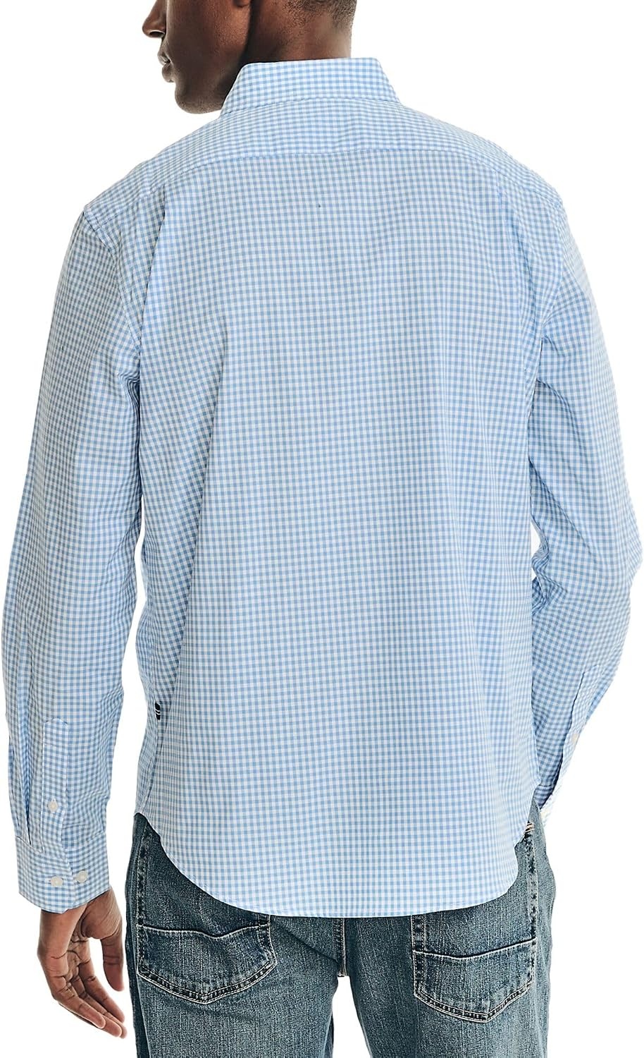 image:imageNautica Mens Nautica Sustainably Crafted Gingham Plaid ShirtLight French Blue