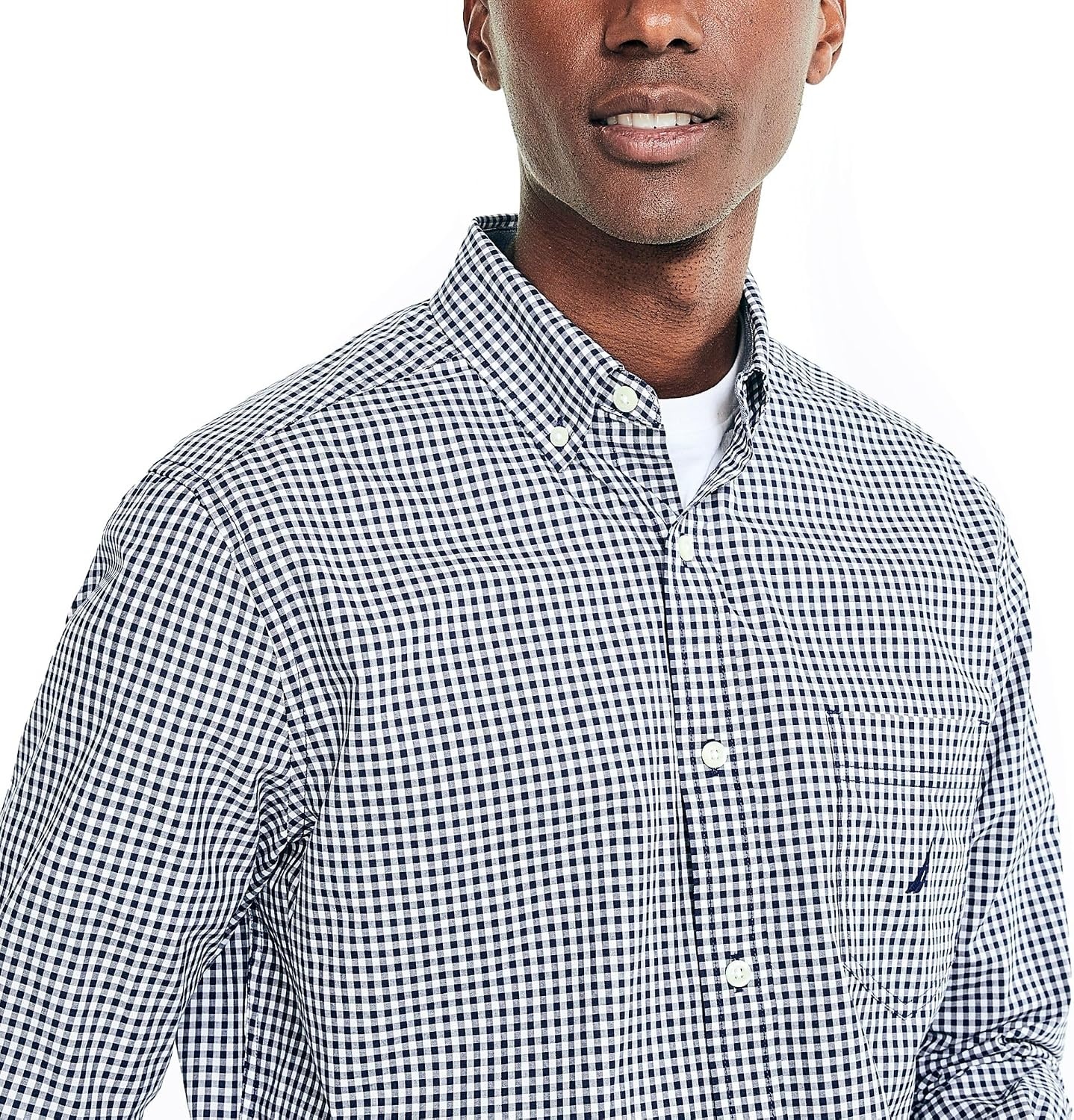 image:imageNautica Mens Nautica Sustainably Crafted Gingham Plaid ShirtNavy