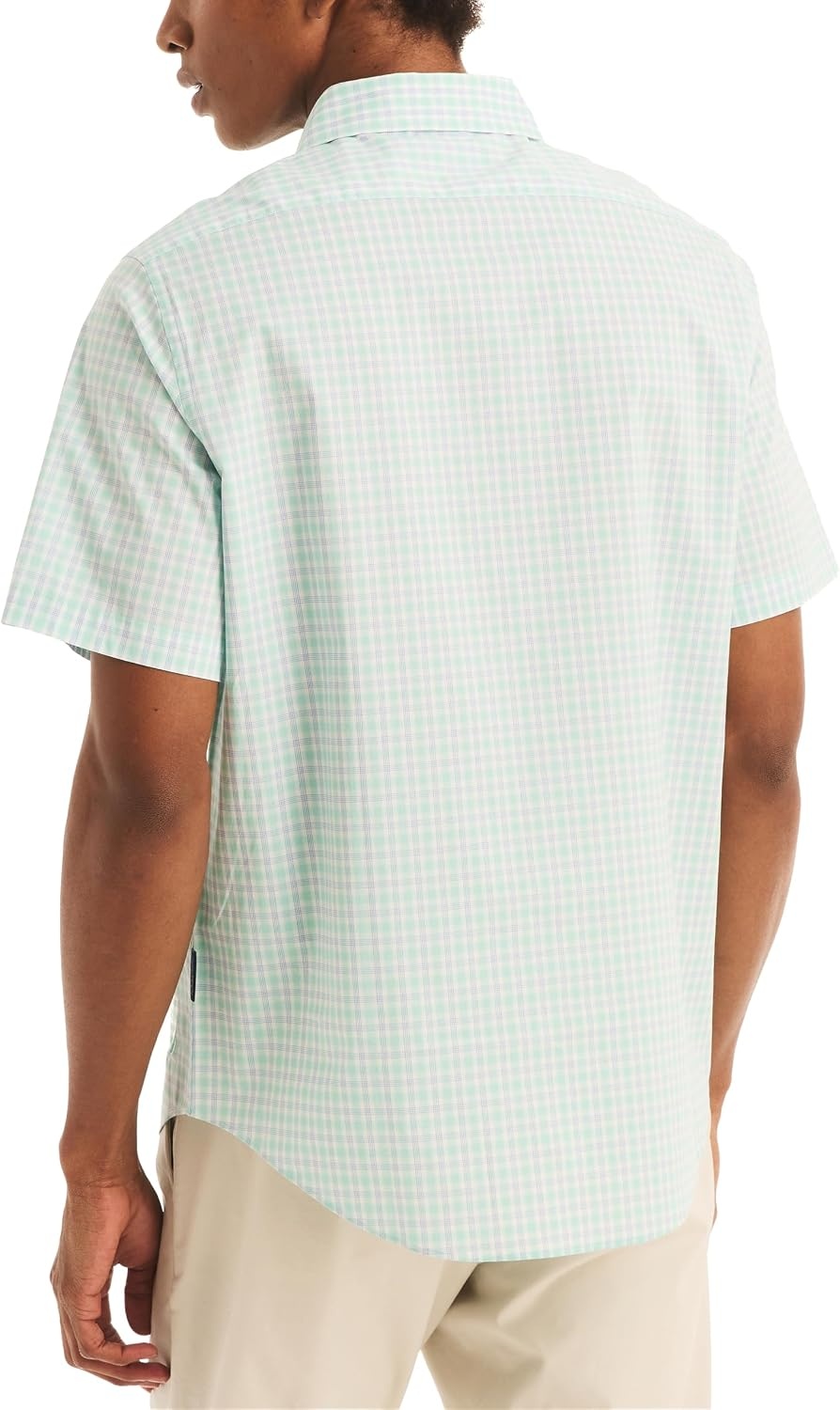 image:imageNautica Mens Navtech Trim Fit Plaid ShortSleeve ShirtBright White