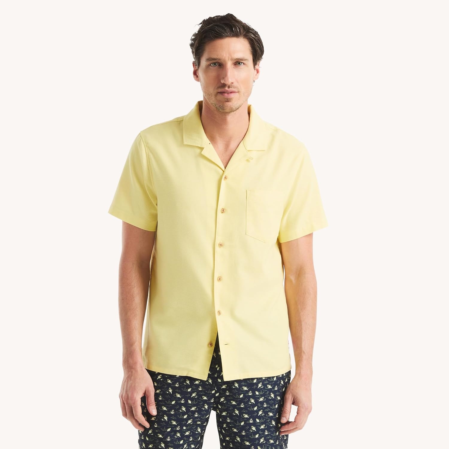 image:imageNautica Mens Short Sleeve Camp Collar Button Up ShirtKnot Yellow