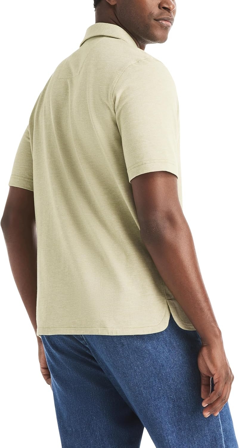 image:imageNautica Mens Short Sleeve Pique PoloMosstone