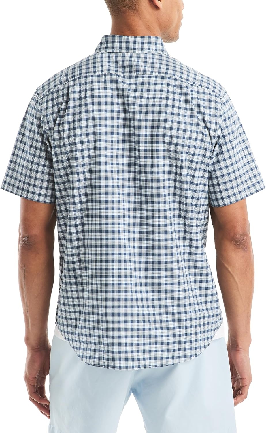 image:imageNautica Mens Tencel Plaid Printed ShirtLapis Blue