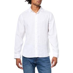 Nautica Men’s Long Sleeve Solid Linen Button Up Shirt(1bw)