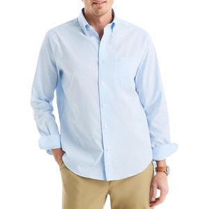 Nautica Men’s Long-Sleeve Plaid Wear-to-Work Shirt(Navy)