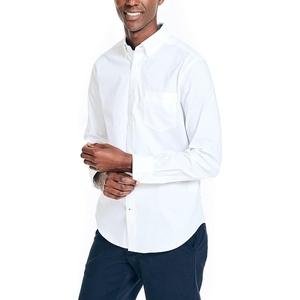 Nautica Men’s Nautica Sustainably Crafted Solid Shirt(Bright White)