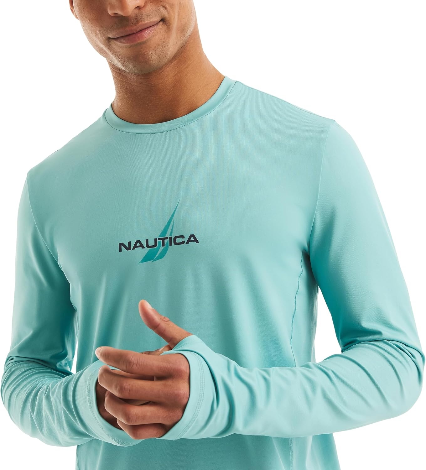 image:imageNautica Mens Long Sleeve Swim TopAqua Wave