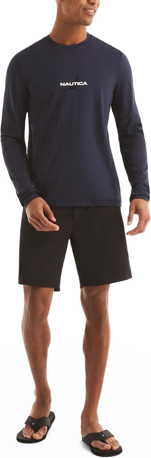 image:imageNautica Mens Long Sleeve Swim TopNavy Seas