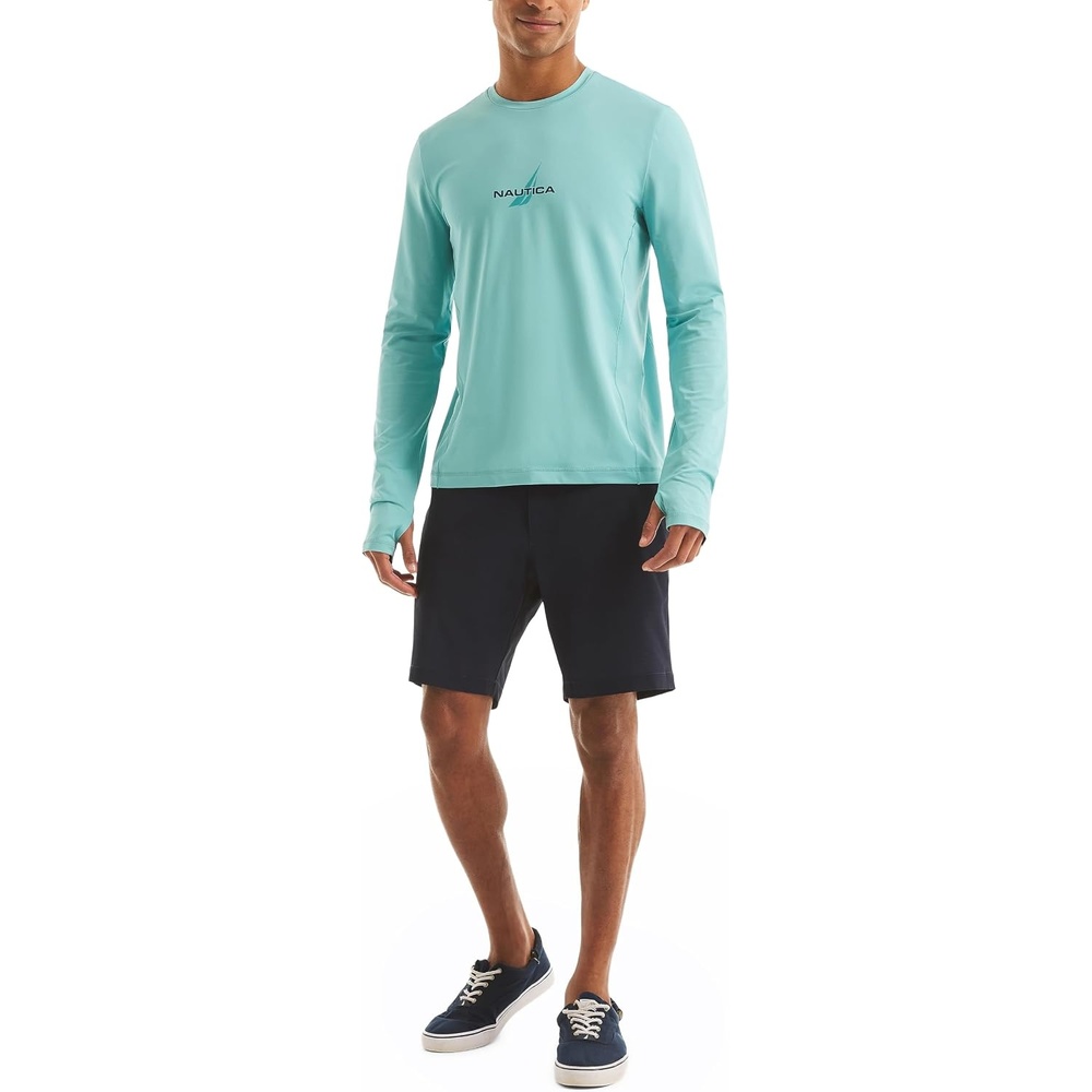 image:imageNautica Mens Long Sleeve Swim TopAqua Wave
