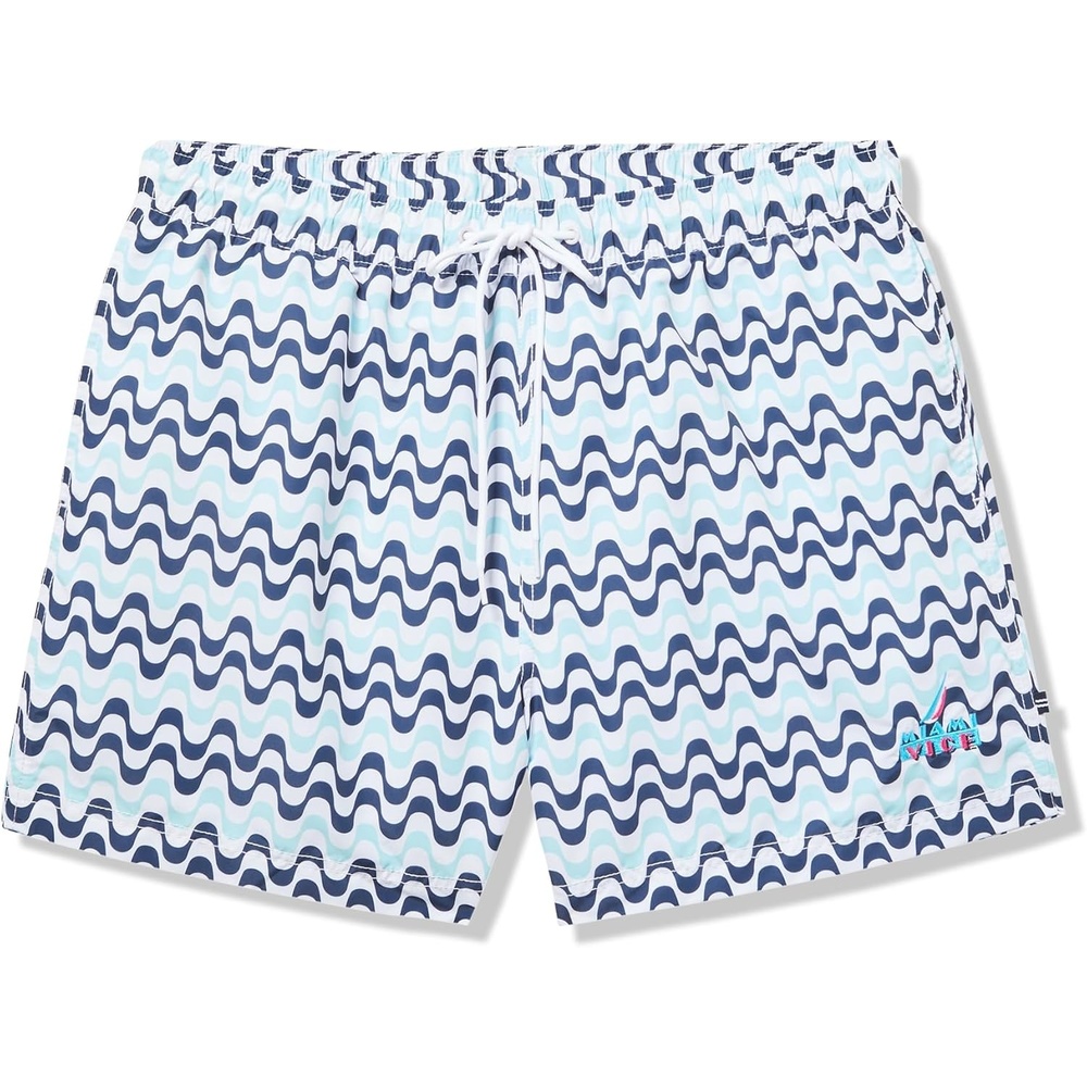 image:imageNautica Mens Miami Vice X Nautica Sustainably Crafted 5 Printed SwimBright White