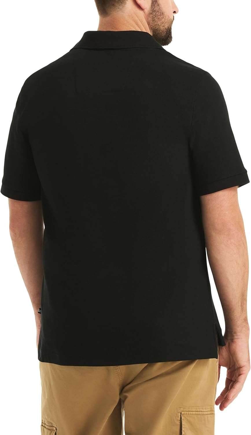 image:imageNautica Mens Performance Pique Polo ShirtNew True Black