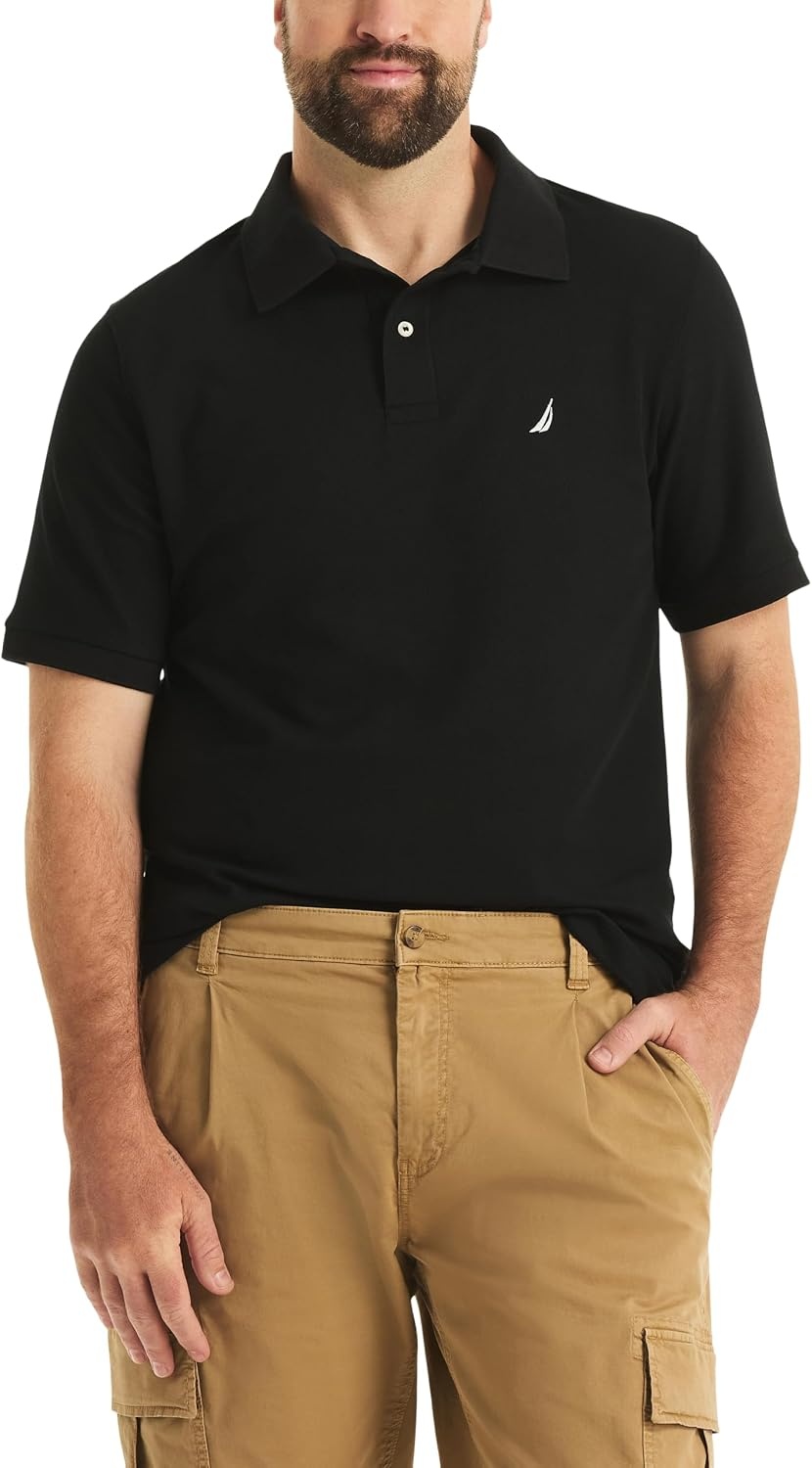 image:imageNautica Mens Performance Pique Polo ShirtNew True Black