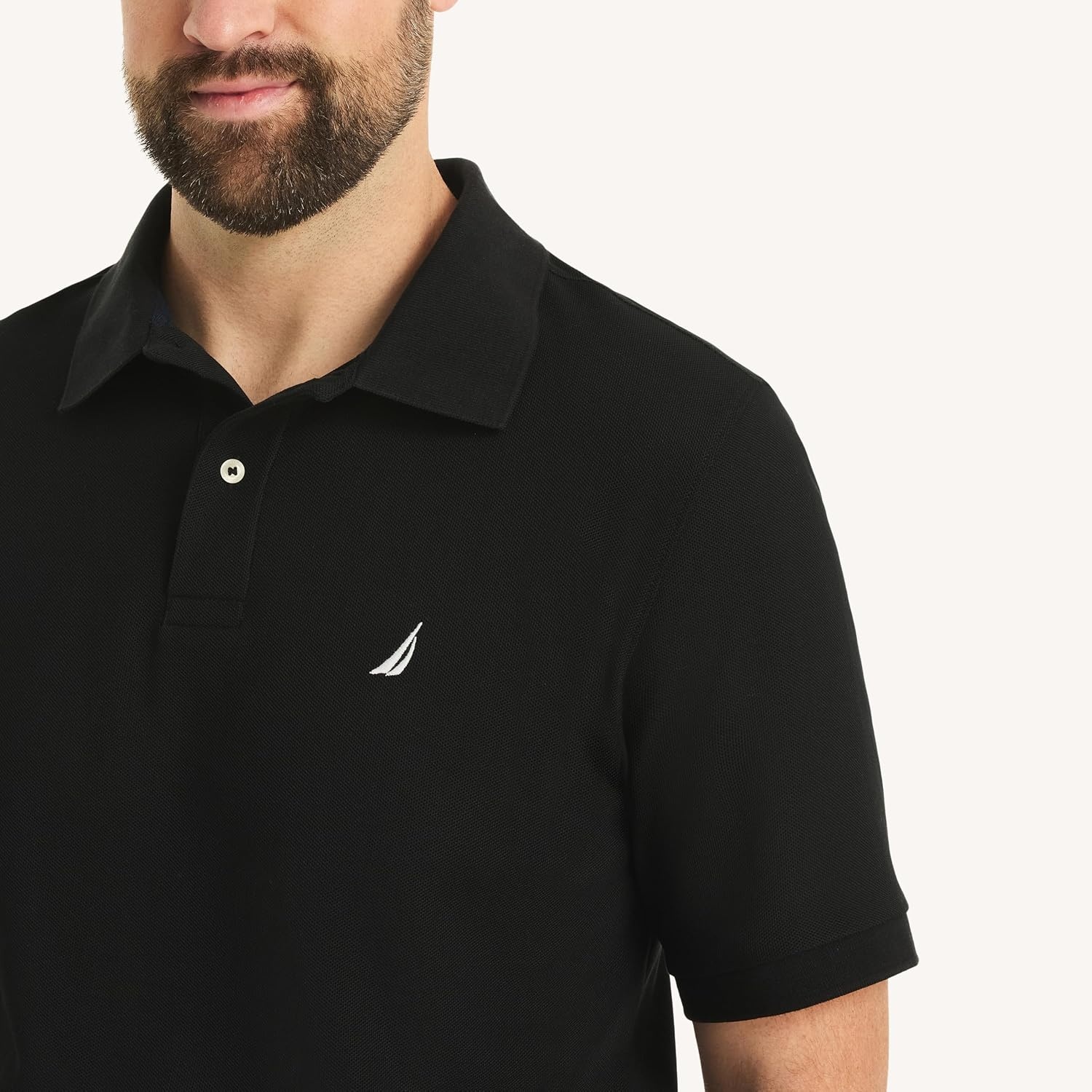 image:imageNautica Mens Performance Pique Polo ShirtNew True Black