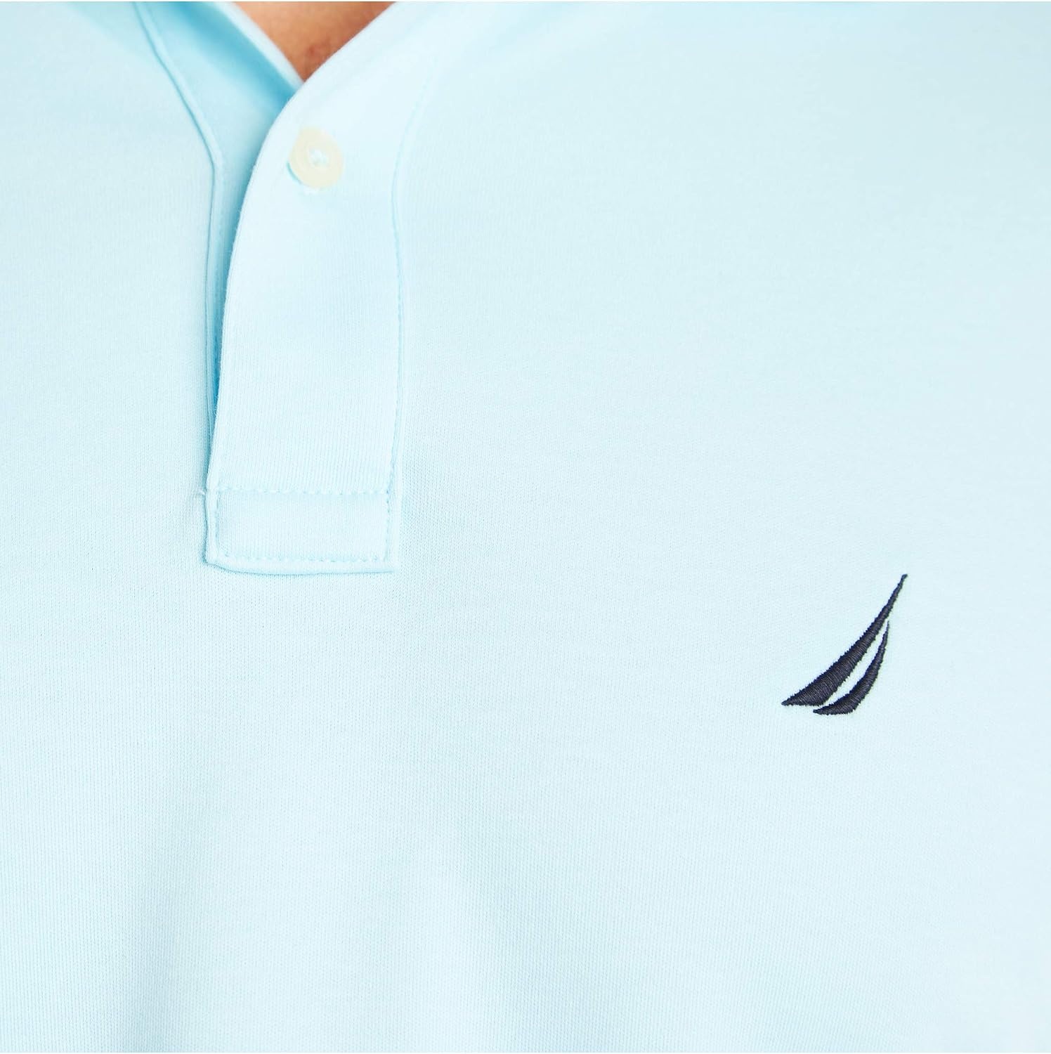 image:imageNautica mens Classic Fit Short Sleeve Dual Tipped Collar Polo ShirtBright Aqua Solid