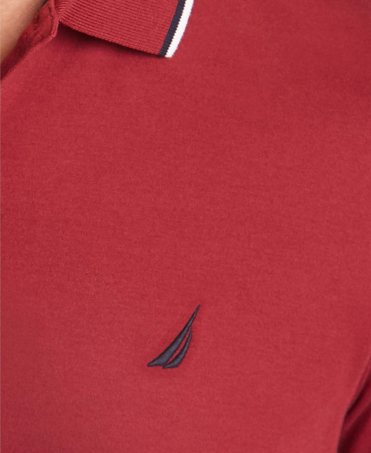 image:imageNautica mens Classic Fit Short Sleeve Dual Tipped Collar Polo ShirtBurgundy