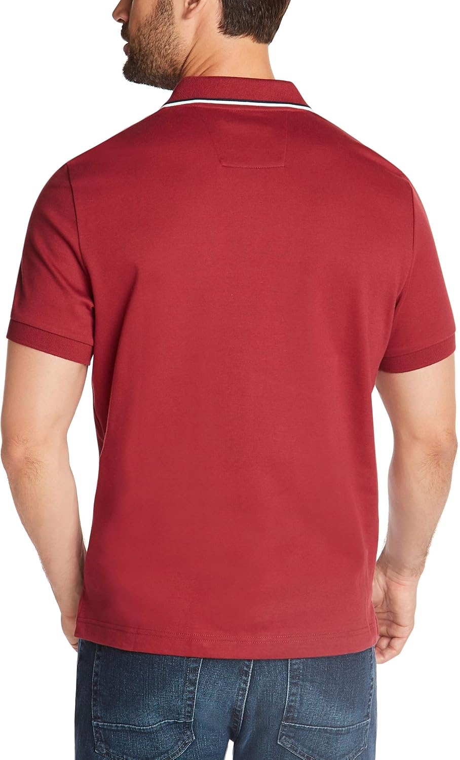 image:imageNautica mens Classic Fit Short Sleeve Dual Tipped Collar Polo ShirtBurgundy