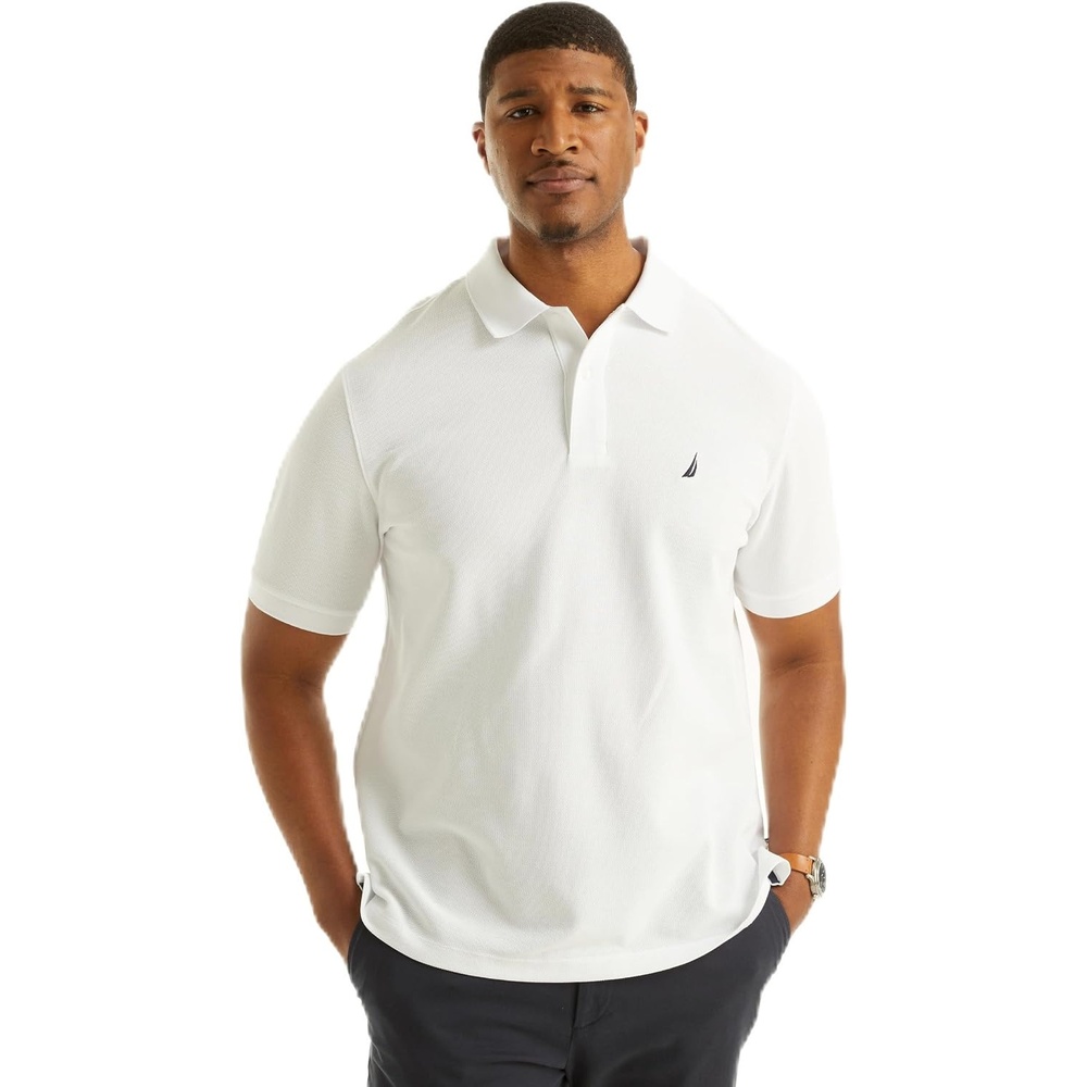 image:imageNautica Mens Performance Pique Polo ShirtNew Bright White