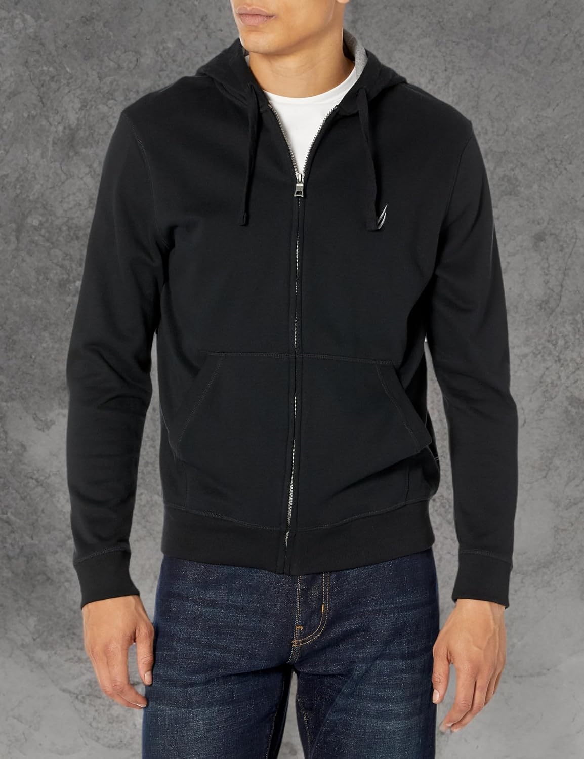 image:imageNautica Mens Anchor Fleece Fullzip HoodieTrue Black