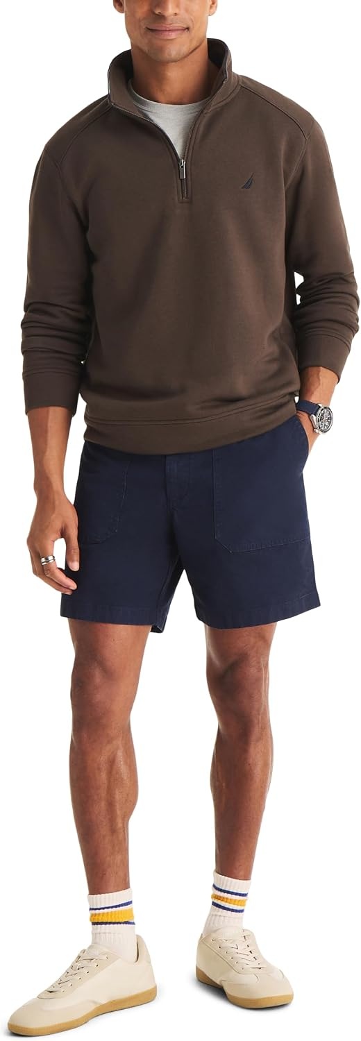 image:imageNautica Mens Fauxraglan Fleece SweatshirtCoffee Bottom