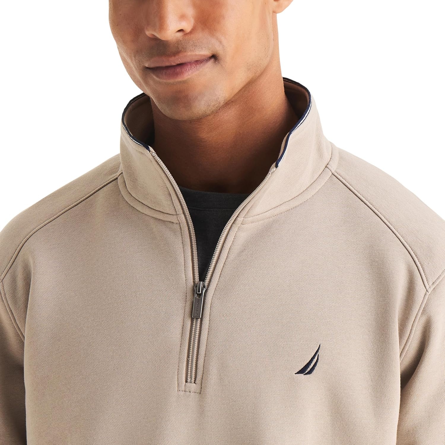 image:imageNautica Mens Fauxraglan Fleece SweatshirtFlagstone