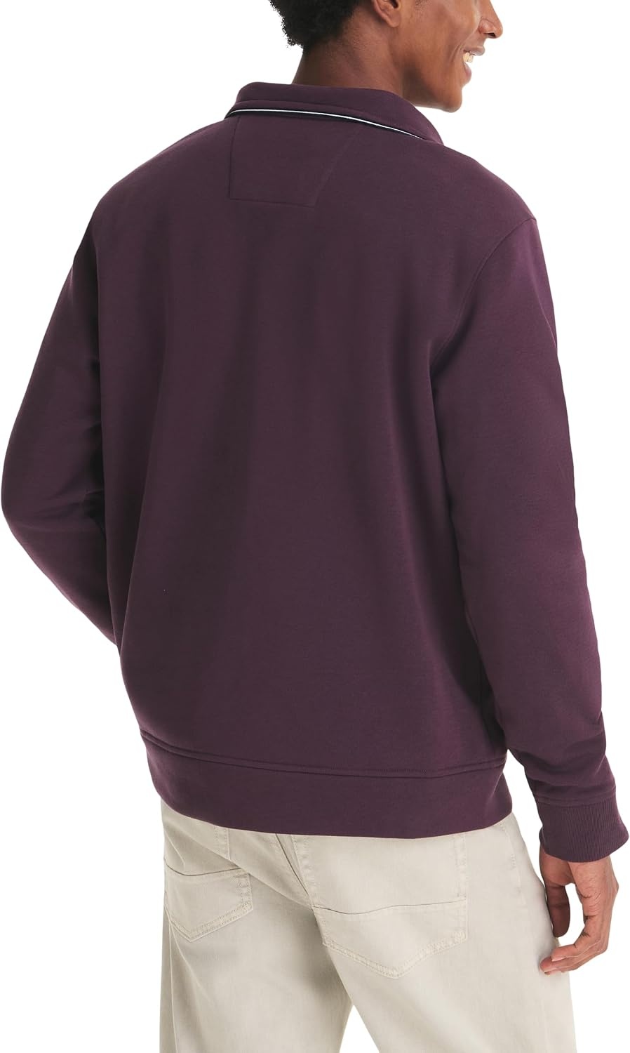 image:imageNautica Mens Fauxraglan Fleece SweatshirtPlum Perfect