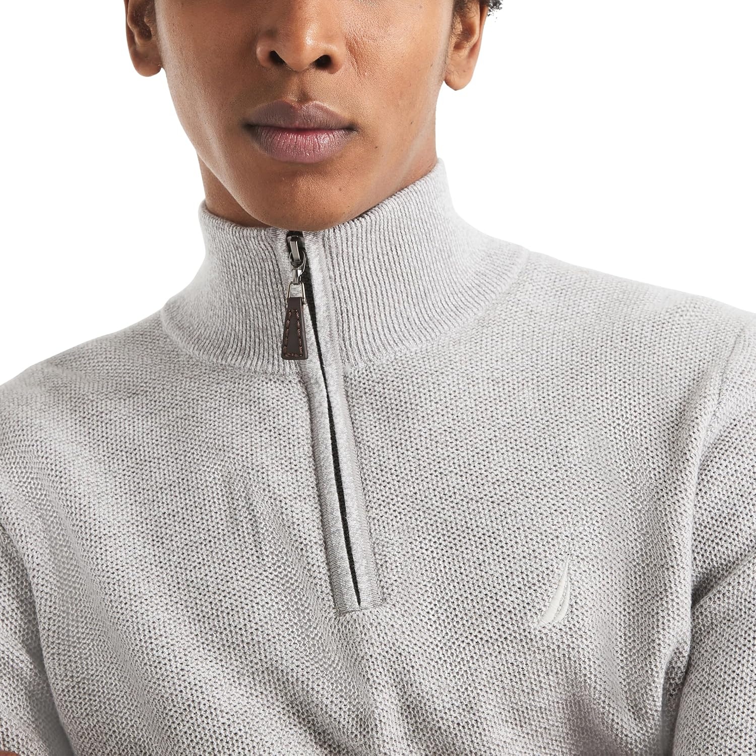 image:imageNautica Mens Marled 14 Zip SweaterSail White