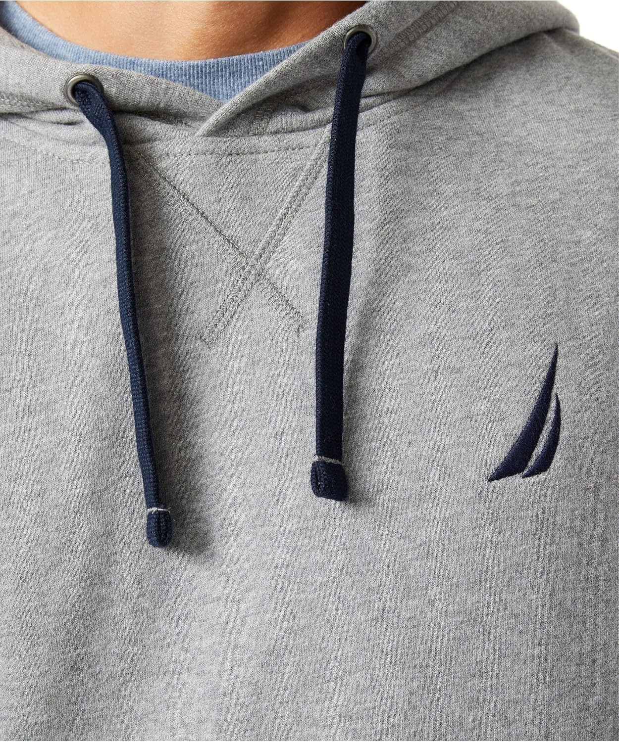 image:imageNautica Mens Mens Jclass Logo Fleece HoodieStone Grey Heather