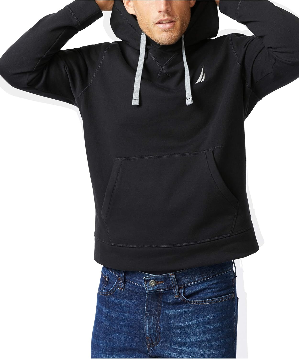 image:imageNautica Mens Mens Jclass Logo Fleece HoodieTrue Black