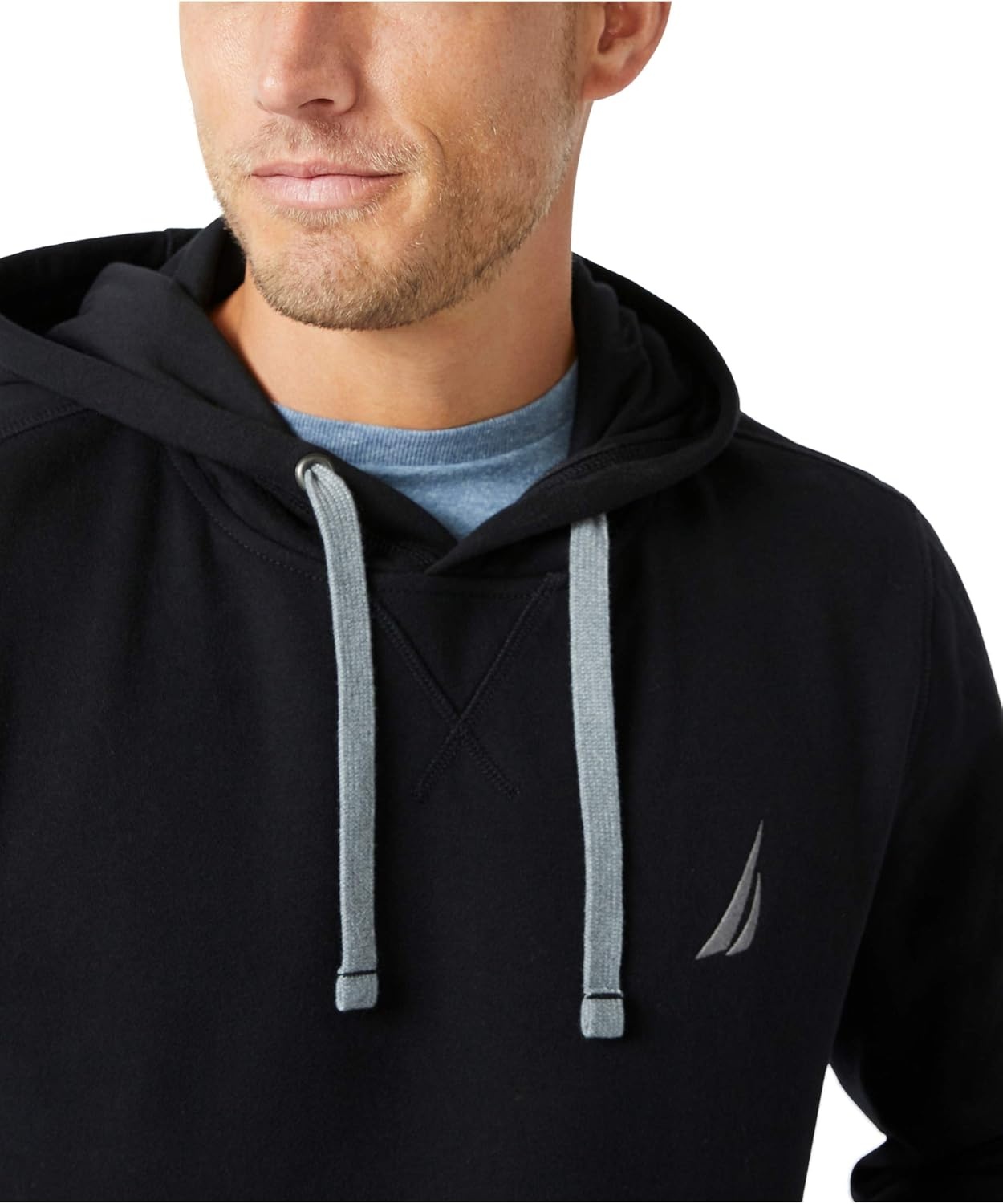 image:imageNautica Mens Mens Jclass Logo Fleece HoodieTrue Black