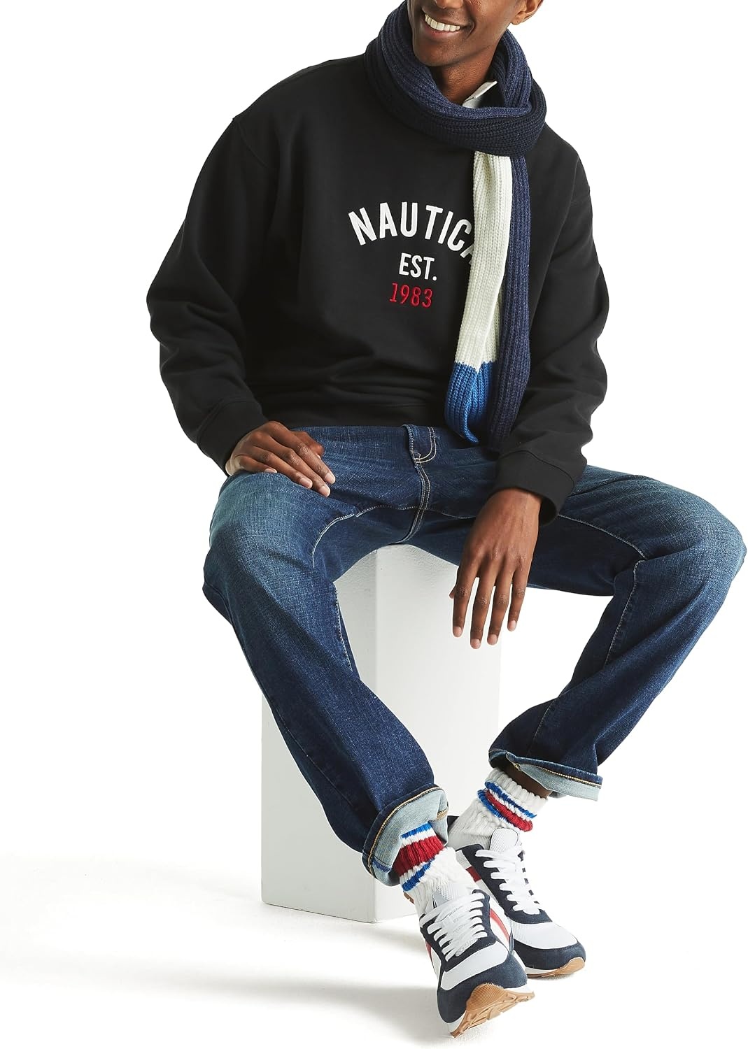 image:imageNautica Mens Mens Pullover Logo Graphic HoodieBlack