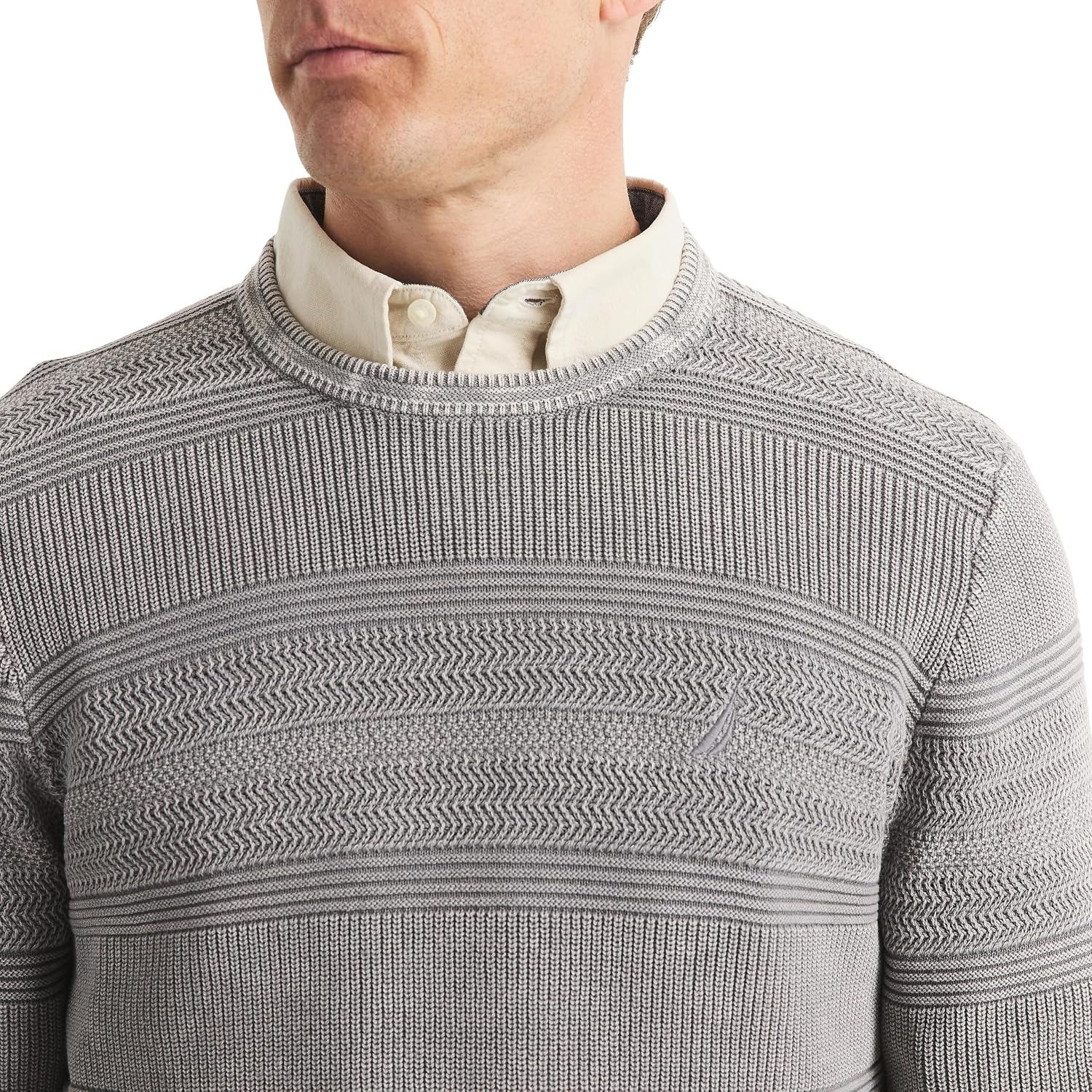 image:imageNautica Mens Mens Stonewashed Crewneck SweaterFrost Grey