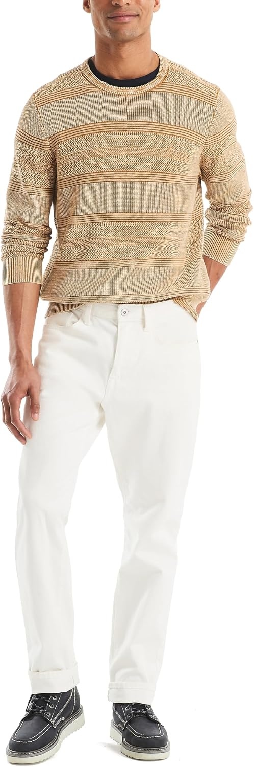 image:imageNautica Mens Mens Stonewashed Crewneck SweaterHoney Mustard